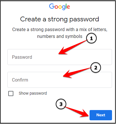 Create a strong password