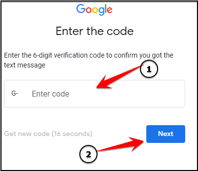 Enter verification code